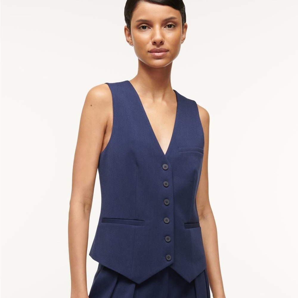 Staud Navy Brett Vest - Medium